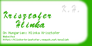 krisztofer hlinka business card